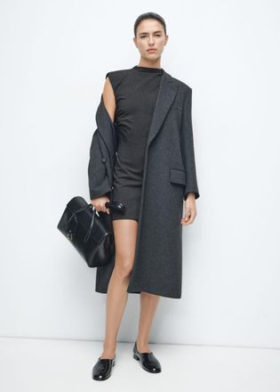 Mango Vestito gessato cut-out grigio - Donna - XS - MANGO