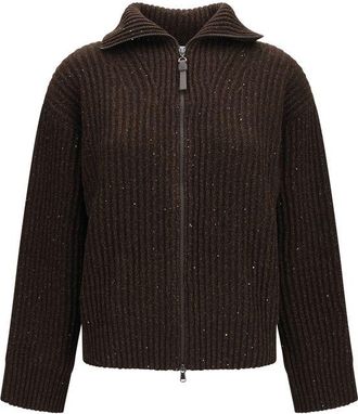 Brunello Cucinelli Brown Cashmere Womens Sweatshirt