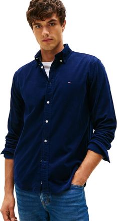 Tommy Hilfiger Long Sleeve Corduroy Regular Fit, Mens Button Down Shirt, Imperial Navy, XXL