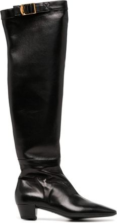 Tom Ford 40mm knee-length leather boots - women - Leather - 39 - Black