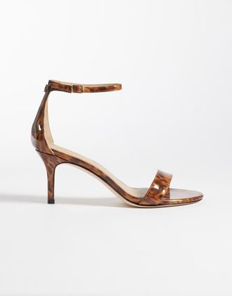 Ralph Lauren Sandali marroni con tacco e fascette-Marrone