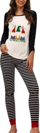 Generic Christmas Women Fleece Pyjamas Warm Loungewear Womens Christmas Matching Sets Christmas Tree Long Sleeve Top &Pants Sleepwear 2025 Christmas Pajamas f