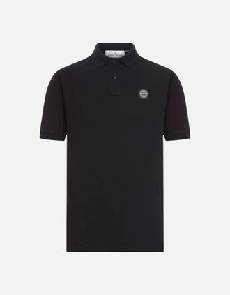 Stone Island Mens Stone Island Black Cotton Polo - Size: 40