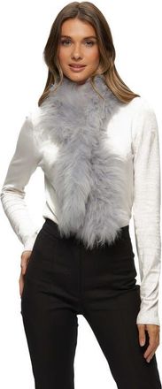 Gorski Cashmere Goat Knit Pull-Through Scarf in Light Gray at Nordstrom