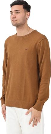 Tommy Hilfiger Klassieke Sweater met Ronde Hals - Heren - Ronde hals truien - Groen - M - Katoen - Truien & Vesten