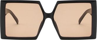 Generic Large Frame Square Sunglasses For Men And Women Vacation Outdoor Driving Sun Glasses(Brown)