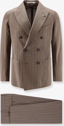 Tagliatore Abito doppiopetto in lana vergine con pattern spigato - TAGLIATORE - gender_Man