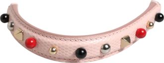 Dolce & Gabbana Womens Light Pink Embellished Leather Bag Handle Shoulder Strap Powder Calf Accessory