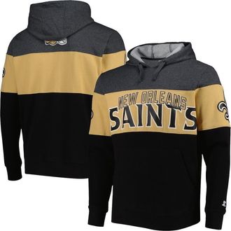 Starter Mens Starter Black/Heather Gray New Orleans Saints Extreme Pullover Hoodie at Nordstrom, Size X-Large