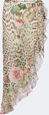 Roberto Cavalli Copricostume in seta con stampa leopardata