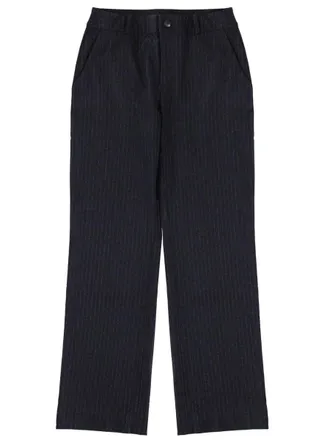 Paloma Wool Black Recycled Wool Pinstripe Straight-Leg Pants