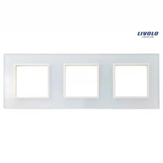 OEM Panel De Vidrio Blanco Livolo, Enchufe De Triple Marco Gpf-3-61