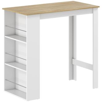 HOMCOM Mesa de bar 112x57x106 cm blanco