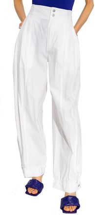 Bottega Veneta Womens White Cotton Casual Pants
