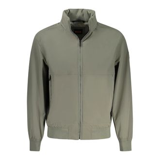 HUGO BOSS Hugo, Light Jackets, male, Green, Size: M Long Sleeved Jacket