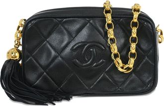 Chanel Borsa a tracolla mini in pelle di agnello trapuntata 1992 - Nero