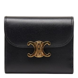 Celine Black Leather Wallet (Tri-Fold) (Pre-Owned)