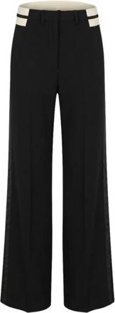 Jean Paul Gaultier Exposed Waistband Tailoring Trouser - Dames - Wijde Broeken - Zwart - S - Wol - Broeken