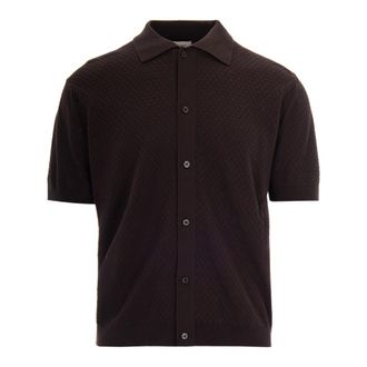 Paolo Pecora Short Sleeve Shirts, male, Brown, Size: XL Buttoned Polo