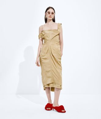 Bottega Veneta Washed Silk Taffeta Dress - Beige - Woman - 6