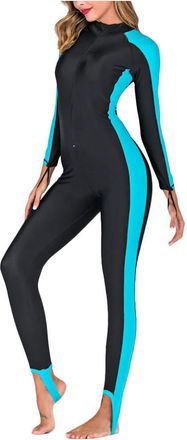 Generic One-Piece Swimsuit for Women Long Sleeve Rash Guard Ladies Wetsuit Full Body Sun Protection Swimming Costume Wetsuit Swimming Costume WomenS Bikini Se