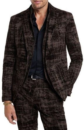 John Varvatos Dalton Slim Fit Flocked Sport Coat with Removable Vest in Old Bark at Nordstrom Rack, Size 48
