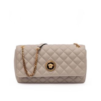 Versace Schoudertas - Dames - Tassen - Beige - Maat: ONE Size Leer