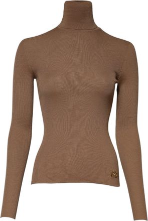 Dolce & Gabbana Brown Knit Long Sleeves Turtleneck Womens Sweater (Pre-Owned)