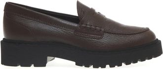 Hogan Bruin leren Loafer schoenen - Dames - Loafers - Bruin - 36 1/2 EU - Leer - Schoenen