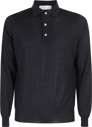 FILIPPO DE LAURENTIIS Polo Shirt met Lange Mouwen - Heren - Polos - Blauw - 3XL - Katoen - Tops