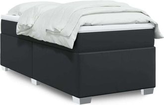 vidaXL Vidaxl - Cama Box Spring Con Colch&oacute;n Cuero Sint&eacute;tico Negro 90x190 Cm