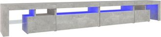 vidaXL Vidaxl - Mueble de tv con luces led gris hormigón 290x36,5x40 cm