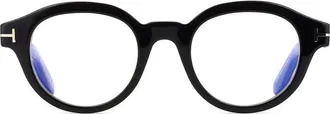 Tom Ford Round Full Rim Black Frame Eyeglasses - Black