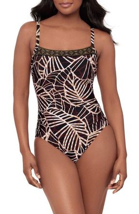 Miraclesuit Lets Be Fronds Kara Underwire One-Piece Swimsuit in Black/Multi at Nordstrom, Size 10