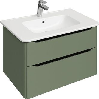 Vitra Mueble Lavabo Suspendido Vitra Sento Round De 80 Cm, Verde Mate