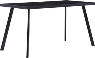 vidaXL Dining Table Black 140x70x75 cm Tempered Glass Vidaxl