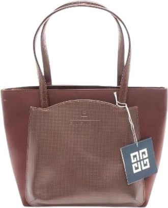 Givenchy Pre-owned Nylon Lederen Handtas - Dames - Vintage Shopper - Bruin - ONE Size - Nylon - Vintage