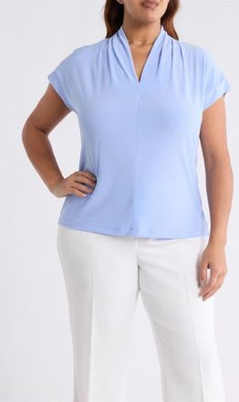 Kasper Cap Sleeve Shirt in Paris Bleu at Nordstrom, Size 2 X