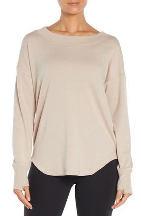 Balance Collection Myla Keyhole French Terry Pullover in Egret at Nordstrom Rack, Size Large