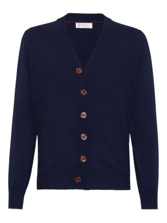 Brunello Cucinelli cashmere cardigan - men - Cashmere - 54 - Blue