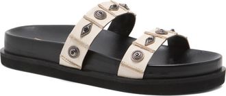 Free People Findings Slide Sandal in Bone Leather at Nordstrom, Size 11