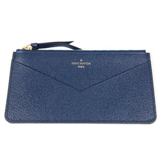 Louis Vuitton Navy Leather Coin Purse/Coin Case (Pre-Owned)