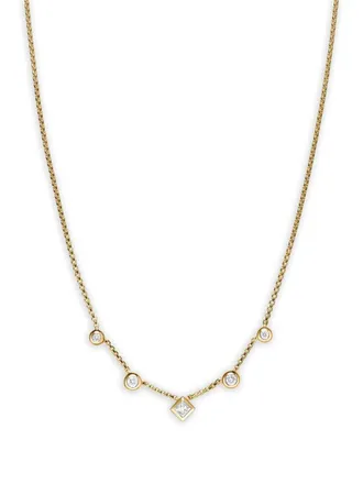 David Yurman 18K yellow gold Petite Modern Renaissance diamond necklace - women - 18kt Yellow Gold/Diamond - 43