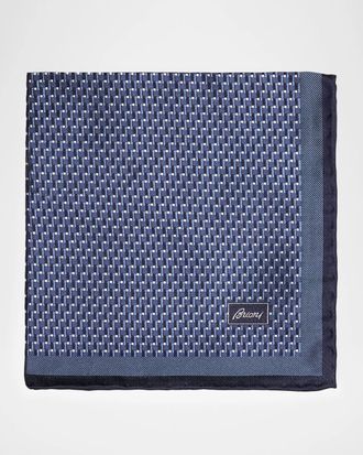 Brioni Geometric Silk Handkerchief