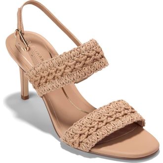 Cole Haan Harlan Woven Double Band Slingback Sandal in Tuscan Sand Woven Fabric at Nordstrom, Size 7.5