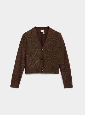 Twik Womens Big button shaker-rib Cardigan Sweater