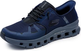 Skechers Slip-On Sneaker SKECHERS GLIDE-STEP PRO, Herren, Gr. 48,5, blau (navy, dunkelgrau), Textil, Schuhe Slip-On Sneaker, Laufschuh, Trainingsschuh mit flex