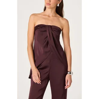 ASTR the Label Keona Strapless Twisted Front Top in Raisin at Nordstrom, Size X-Small