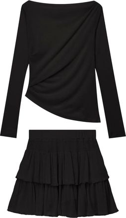 B+ab Minigonna con ruches - Nero