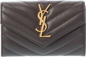 Saint Laurent Small Matelasse Leather Envelope Wallet